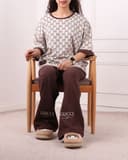 ست تیشرت وشلوار بگ قهوه ای گوچی کد 2726