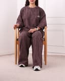 ست تیشرت لانگ و شلوار بگ سنگ شور کد 2731