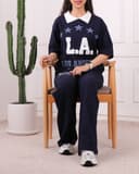 ست تیشرت و شلوار LAیقه دار کد 2838