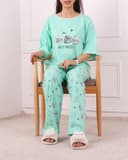 ست تیشرت لانگ وشلوار گربه ها کد 2669