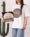 تیشرت باکسی لوکس مرواریدی کد 2825