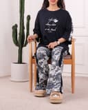 ست تیشرت و شلوار بگی لایف آبرنگی کد 2786