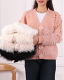 ژاکت بافت موهر گلدار کد 2653