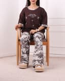 ست تیشرت و شلوار پاپیون آبرنگی کد 2720