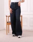 شلوار جین نیم بگ سرمه ای کد2633