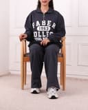 ست بلوز نیم زیپ وشلوار بگ فابر کد 2672