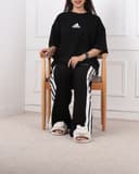 ست تیشرت و شلوار بگی آدیداس نوار پهن کد 2527