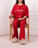 ست تیشرت لانگ وشلوار بگ پاپیون رمانتیک کد 2693