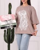 تیشرت باکسی دختر مرواریدی کد 2774