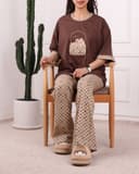 ست تیشرت وشلوار سبدو خرس ال ویی کد 2781