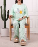 ست تیشرت و شلوار خرگوش تخم و مرغ عروسکی کد 2836