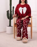 ست تیشرت و شلوار پاپیون بزرگ قلبی کد 2785