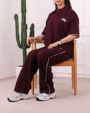 ست تیشرت و شلوار پاستیو یقه دار کد 2832