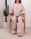 ست تیشرت و شلوار باکسی گل گلدوزی شده کد 2764