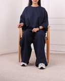 ست تیشرت و شلوار قواره دار ساده کد2747