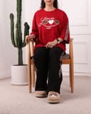 ست تیشرت و شلوار لاو سه قلب پلنگی کد 2827