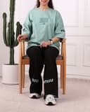 ست تیشرت و شلوار جلو پا میومیو کد 2855