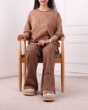 ست تیشرت و شلوار لانگ بالنسیا شطرنجی کد2742