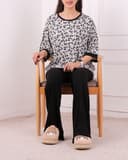 ست تیشرت و شلوار طرح دار زنانه پارت 2کد 2703