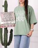 تیشرت باکسی I LOVE YOU کد 2846