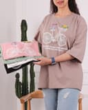 تیشرت باکسی دوچرخه مرواریدی کد 2766