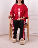 ست تیشرت و شلوار کریت بغل خط کد 2685