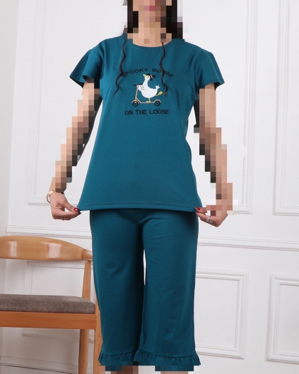 ست تیشرت وشلوارک غاز سفید کد 2388